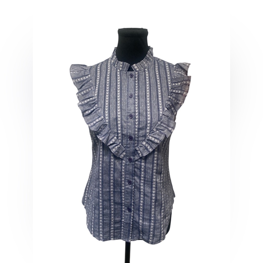 Roly Poly Women's Ruffled Blue Top S GUC